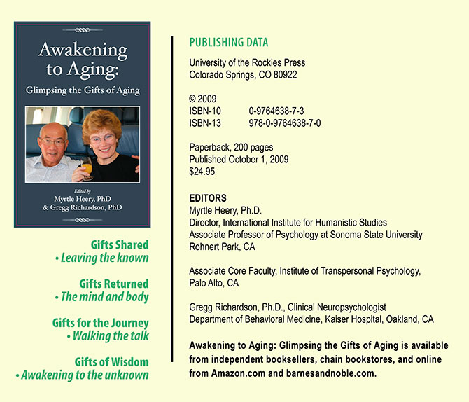 Information on ordering Awakening to Aging Book